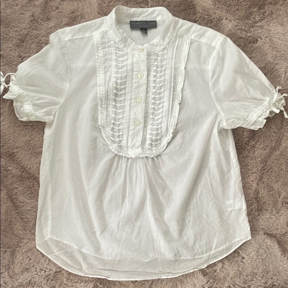 Proenza Schouler White Ruffled Button-Up Blouse